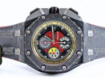 Bezel Material: Forged Carbon case, forged Carbon and Black Ceramic bezel, Blackened Titanium crown, Black Ceramic and Titanium pushpieces, Titanium pushpiece guards
Crystal: Sapphire, anti-reflection, scratch resistant