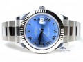 Rolex Watch- Datejust II - 18K White Gold Fluted Bezel & Stainless Steel