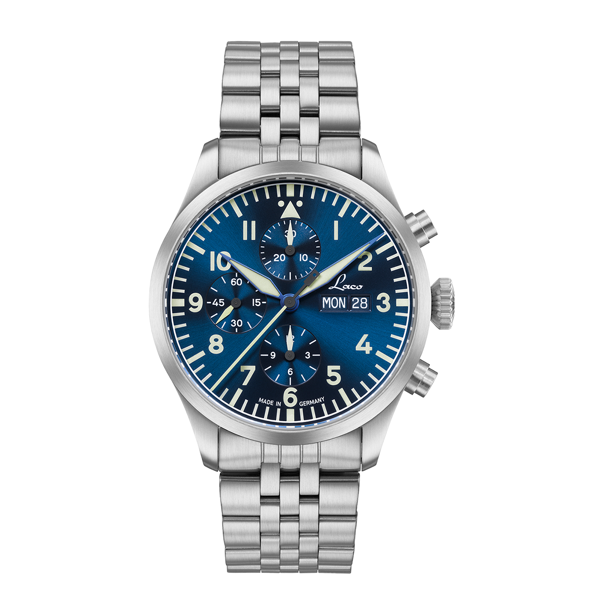 Laco Pilot Chronograph Blue Dial